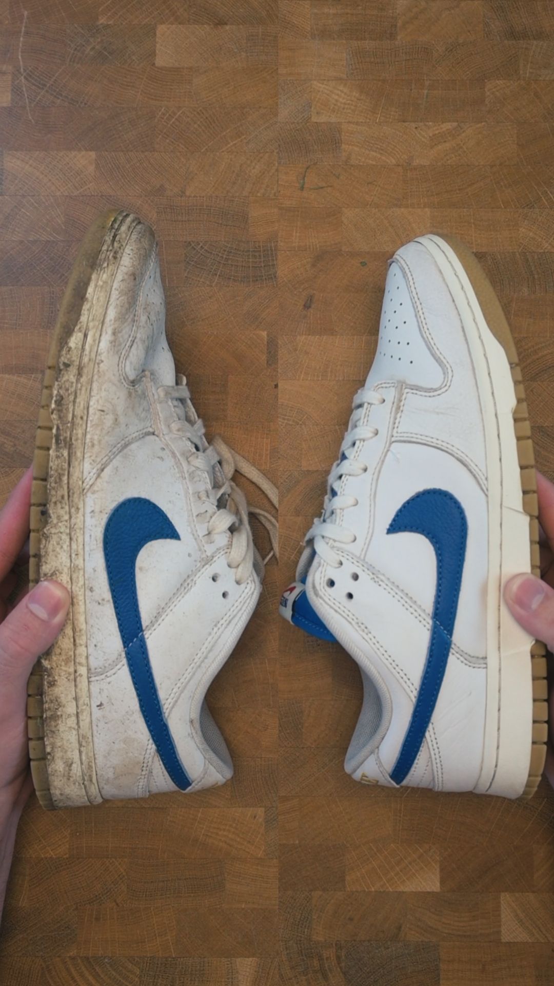 Rena vita sneakers som torkar efter tvätt