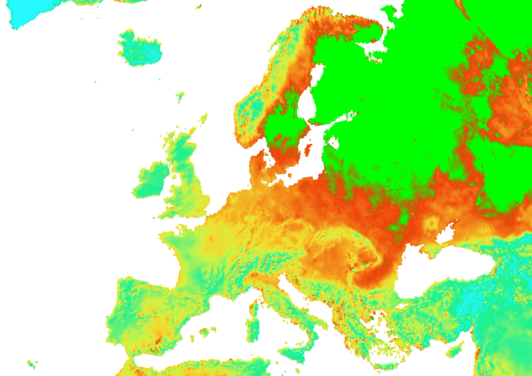 Deviation from temperature normals next 10 days