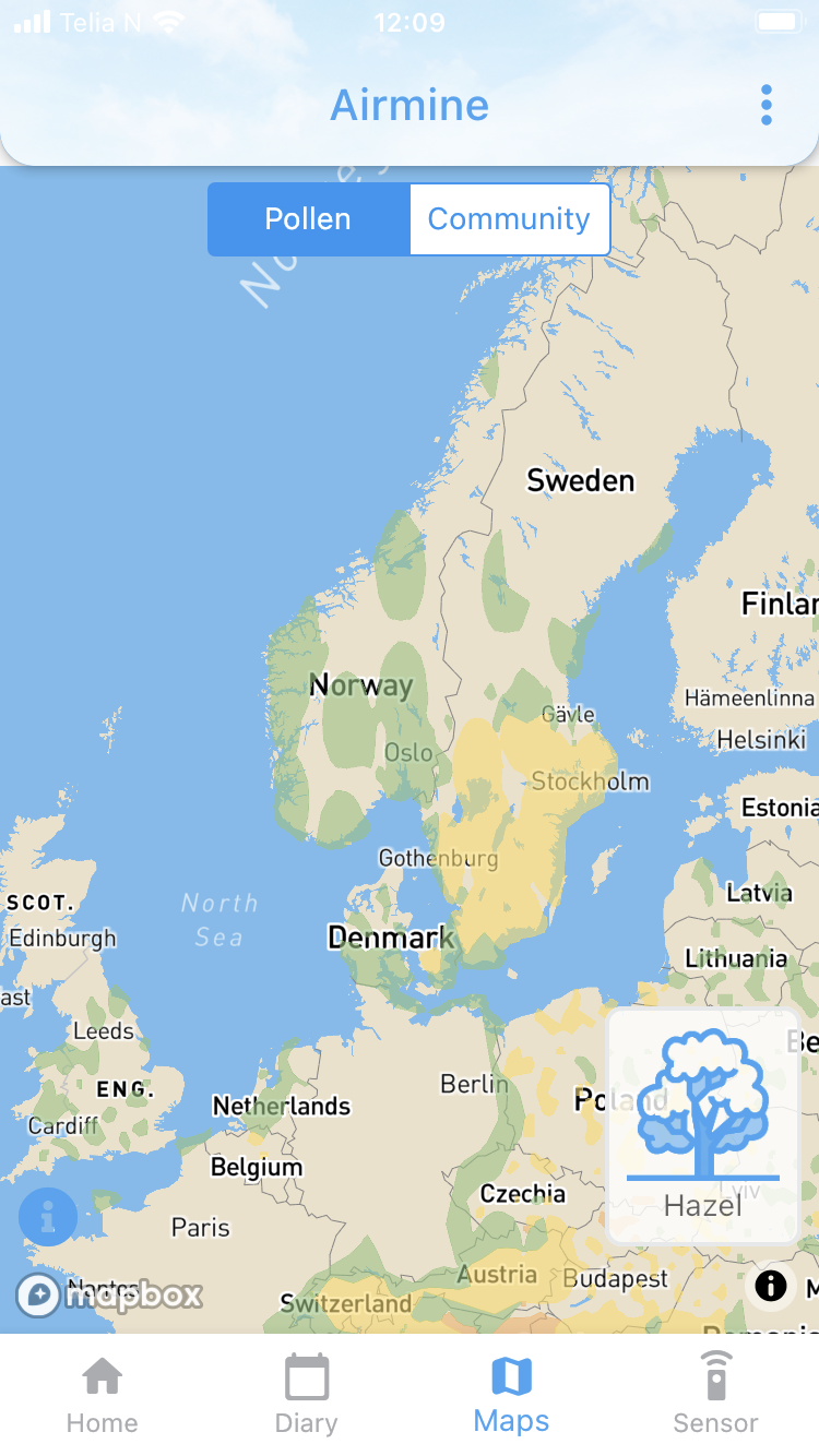 Pollen map app - hazel