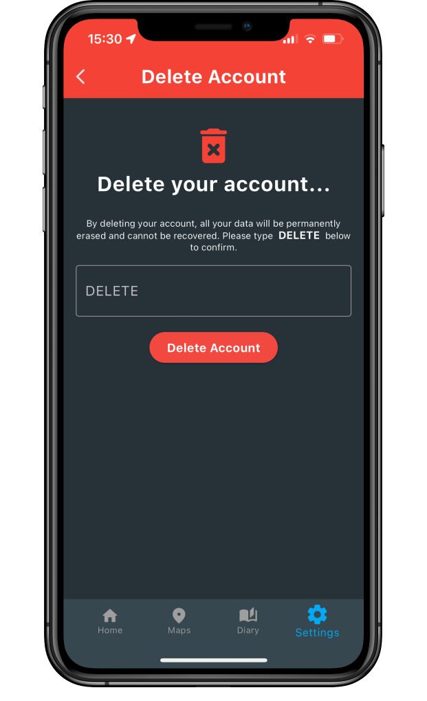 airmine pollen app - delete account