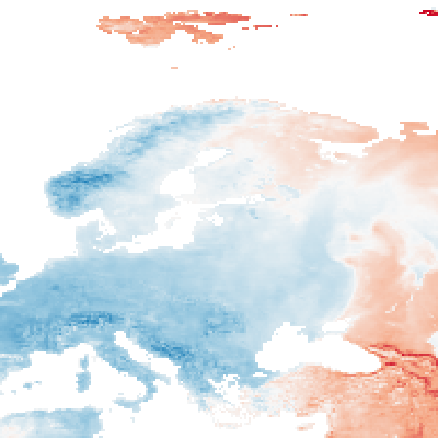 Temperature relative to normals 7 days from 06 April 2021
