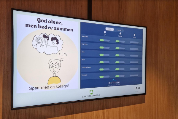 Signage-skjerm med pollentabell