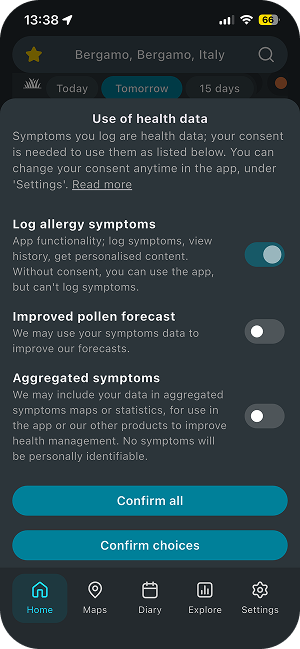 airmine app - health consent