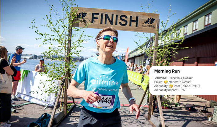 Runner at the finishing line