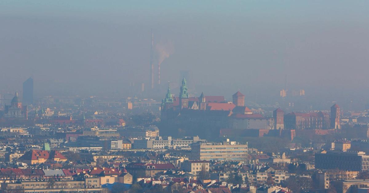 Smog over Krakow, Poland