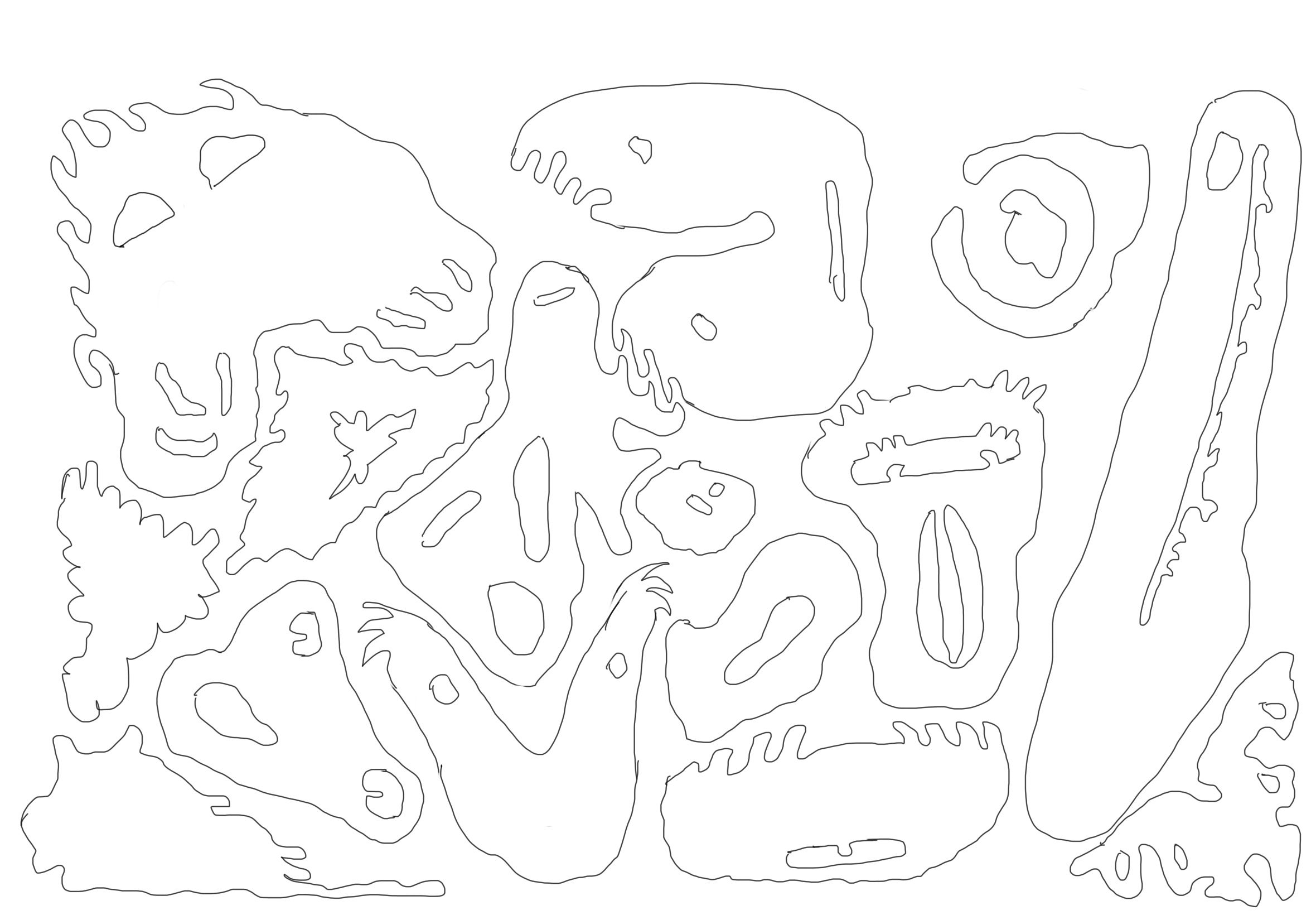 Valentina Karga, zoomorphic islands, concept sketch, 2021