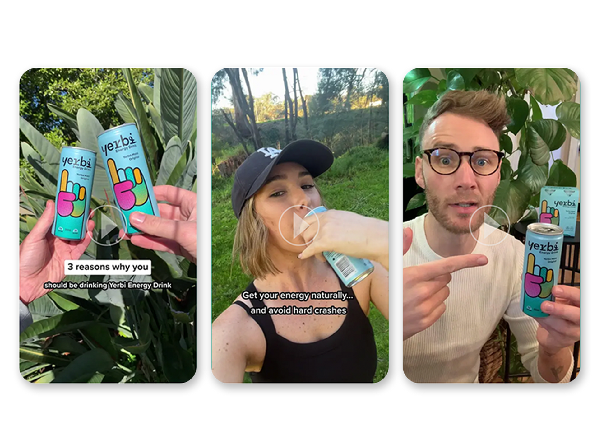 Social media marketing for Energy Drink Yerbi, branding by Our Revolution