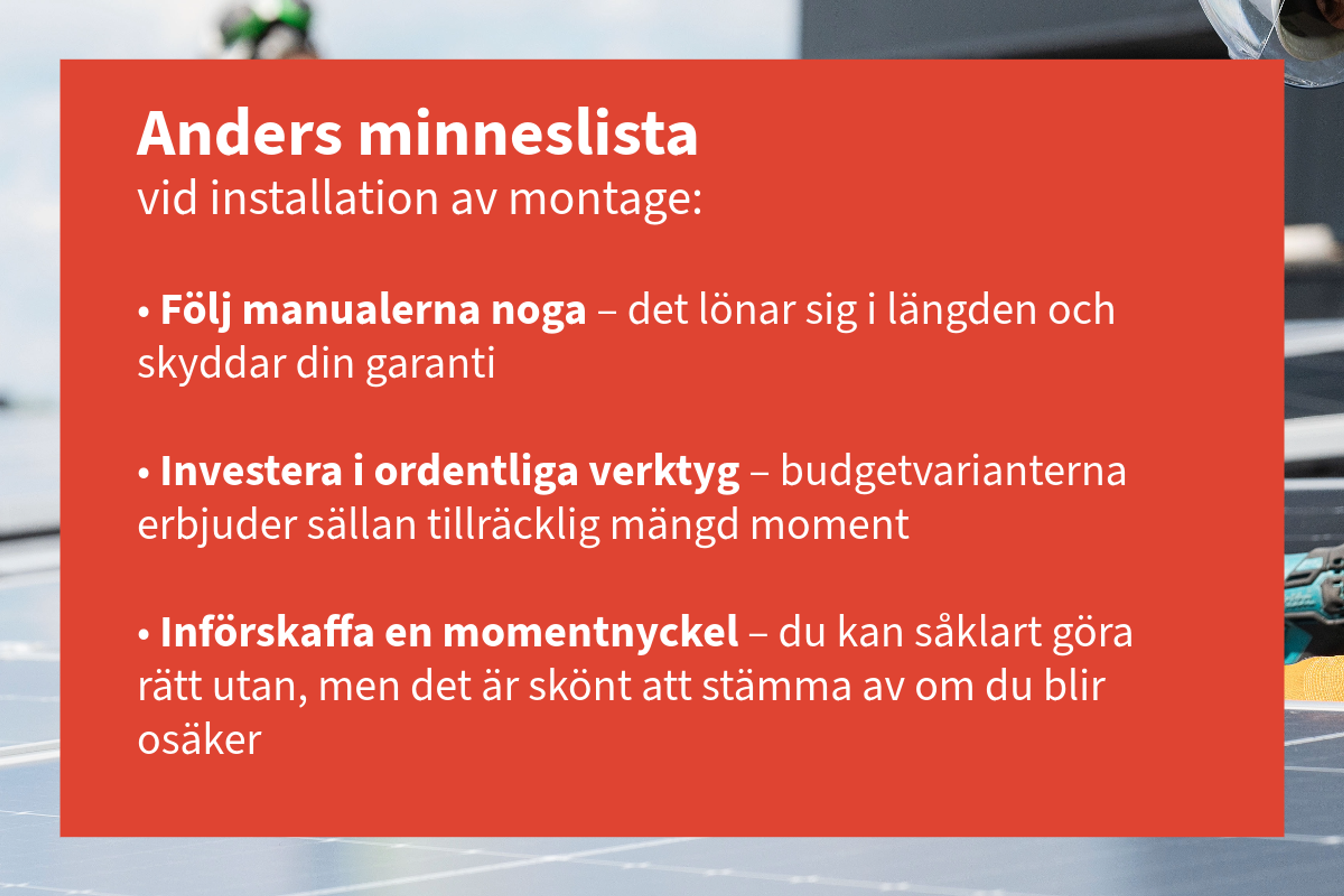 Anders minneslista - vit text på röd botten