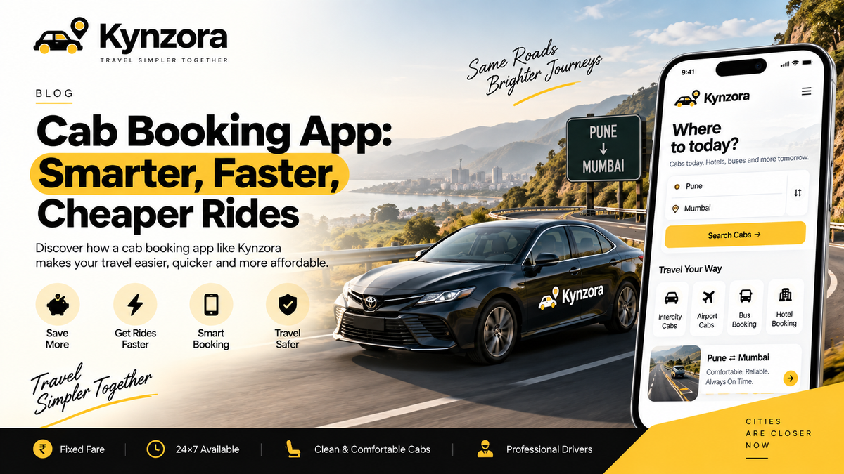 Kynzora cab booking app for Pune and intercity rides