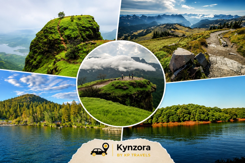 Scenic Matheran hill views with green mountains, viewpoints and lake for a Pune to Matheran cab trip