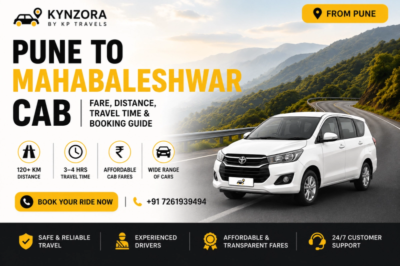 Kynzora Pune to Mahabaleshwar cab with scenic mountain road