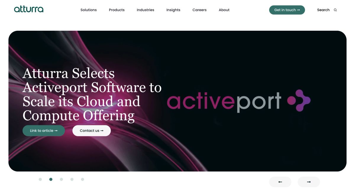Atturra website homepage
