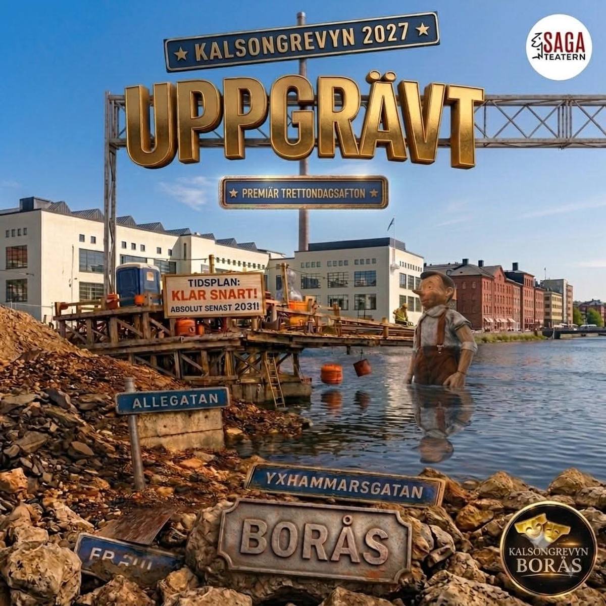 Affisch: Kalsongrevyn ”UPPGRÄVT”
