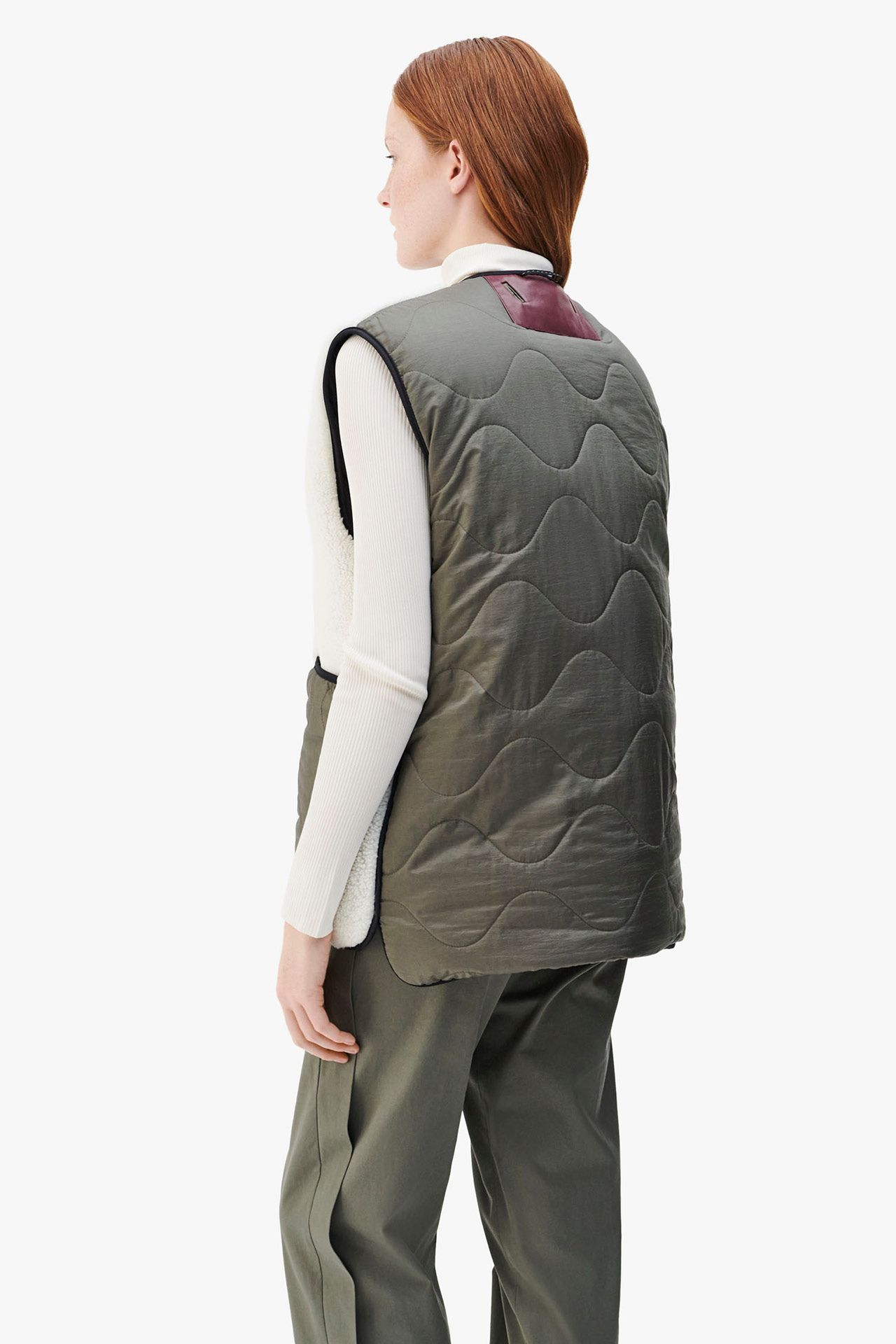 Shareable Shearling & Down Vest - Black / Natural