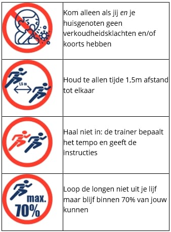 Trainingen en vetverbrandingslopen in aangepaste vorm