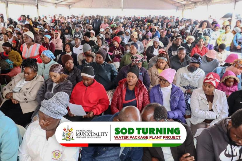 Community of Mndozo at Sod turning water package plant project - Sgodiphola primary school - ground