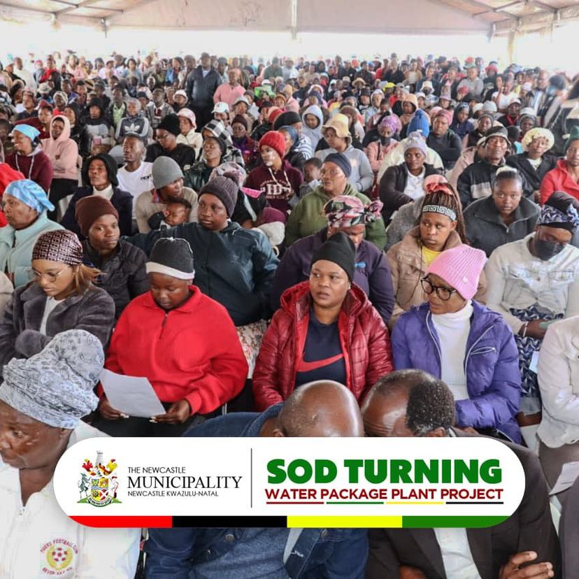 Community of Mndozo at Sod turning water package plant project - Sgodiphola primary school - ground