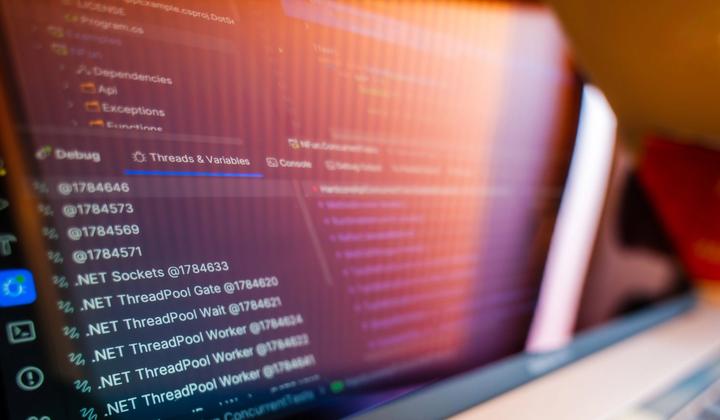 Close-up of code displayed on a computer screen.