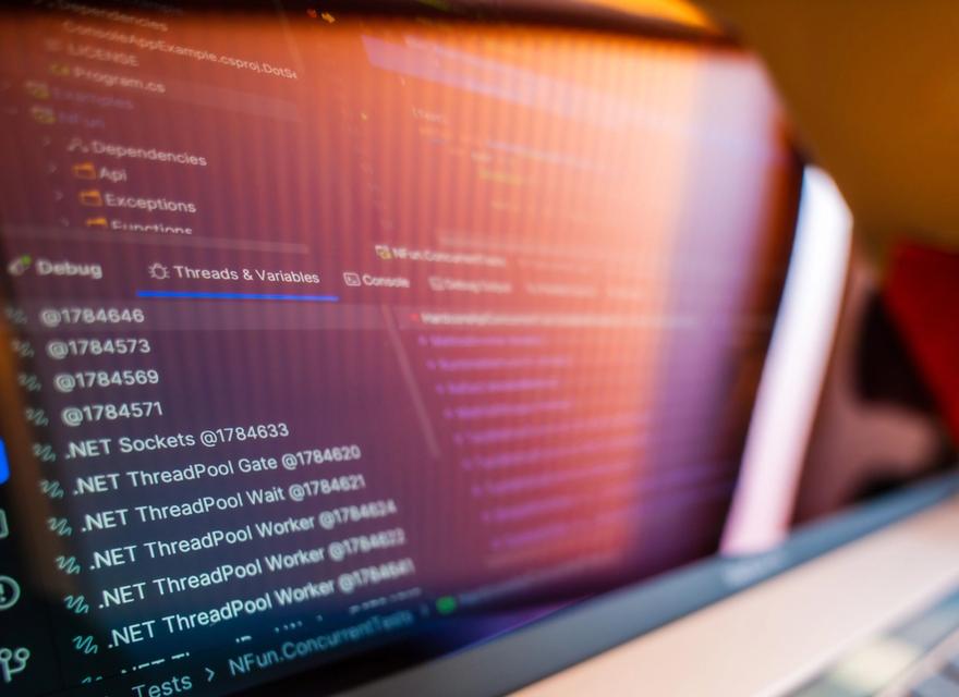 Close-up of code displayed on a computer screen.