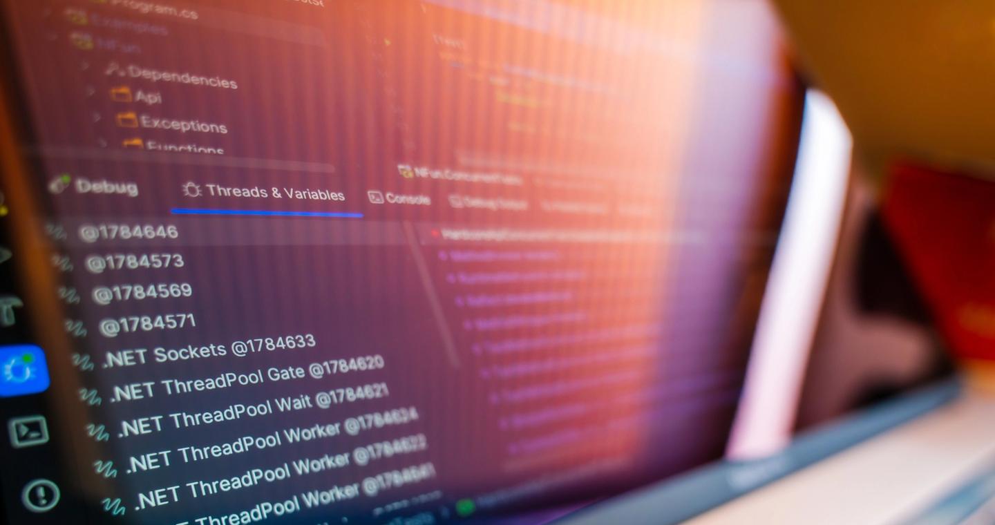 Close-up of code displayed on a computer screen.