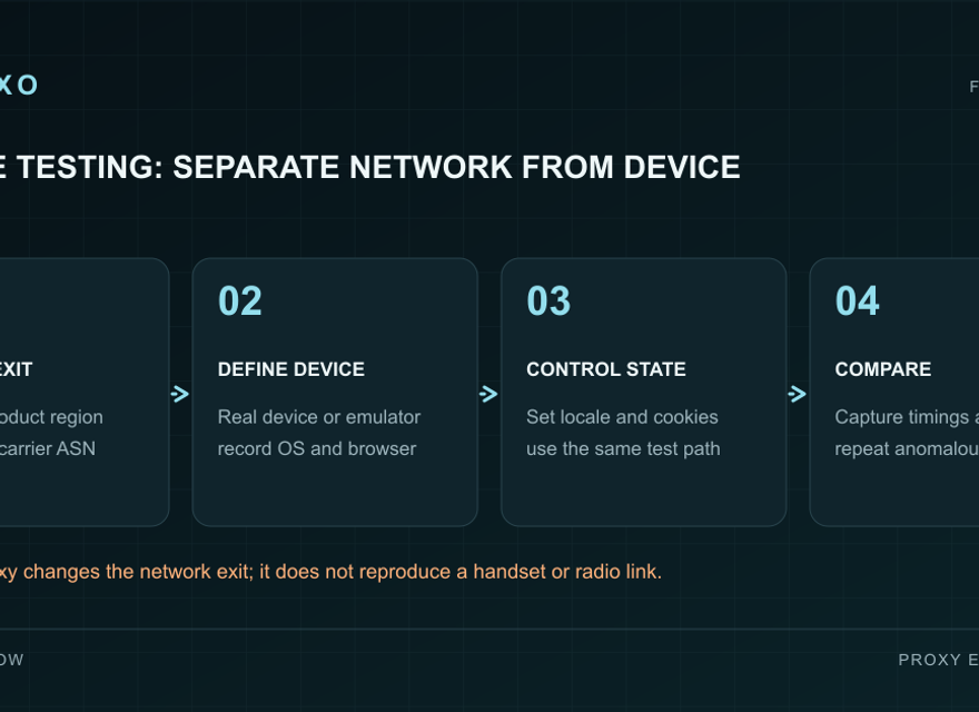 Verify carrier exit, define device conditions, control browser state and compare repeatable test results.