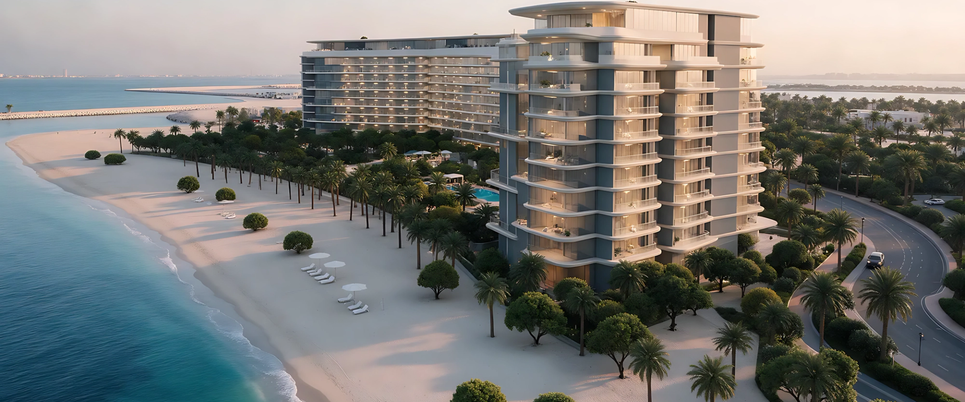JW Marriott Residences Yas Island beachfront render by TARAF, Abu Dhabi