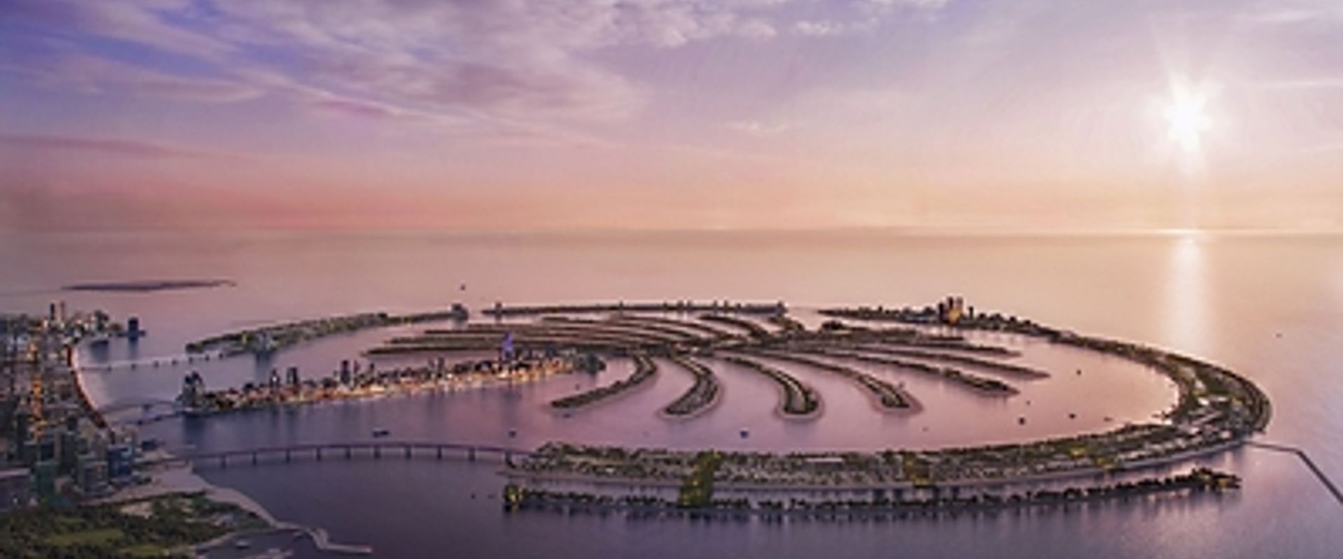 Aerial render of Palm Jebel Ali masterplan by Nakheel, Dubai