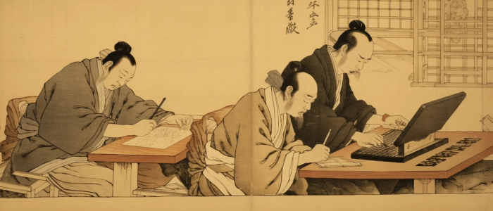 Ancient Kamakura Woodblock Prints: MacBooks in Japan?