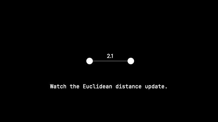 Distance value increases live.