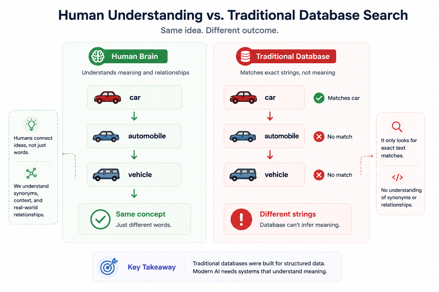 Human Brain vs Traditional Database