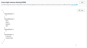 CORS configuration for PDF handling in React using SimplePDF with S3 bucket