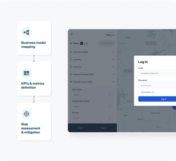 A mockup with infographics