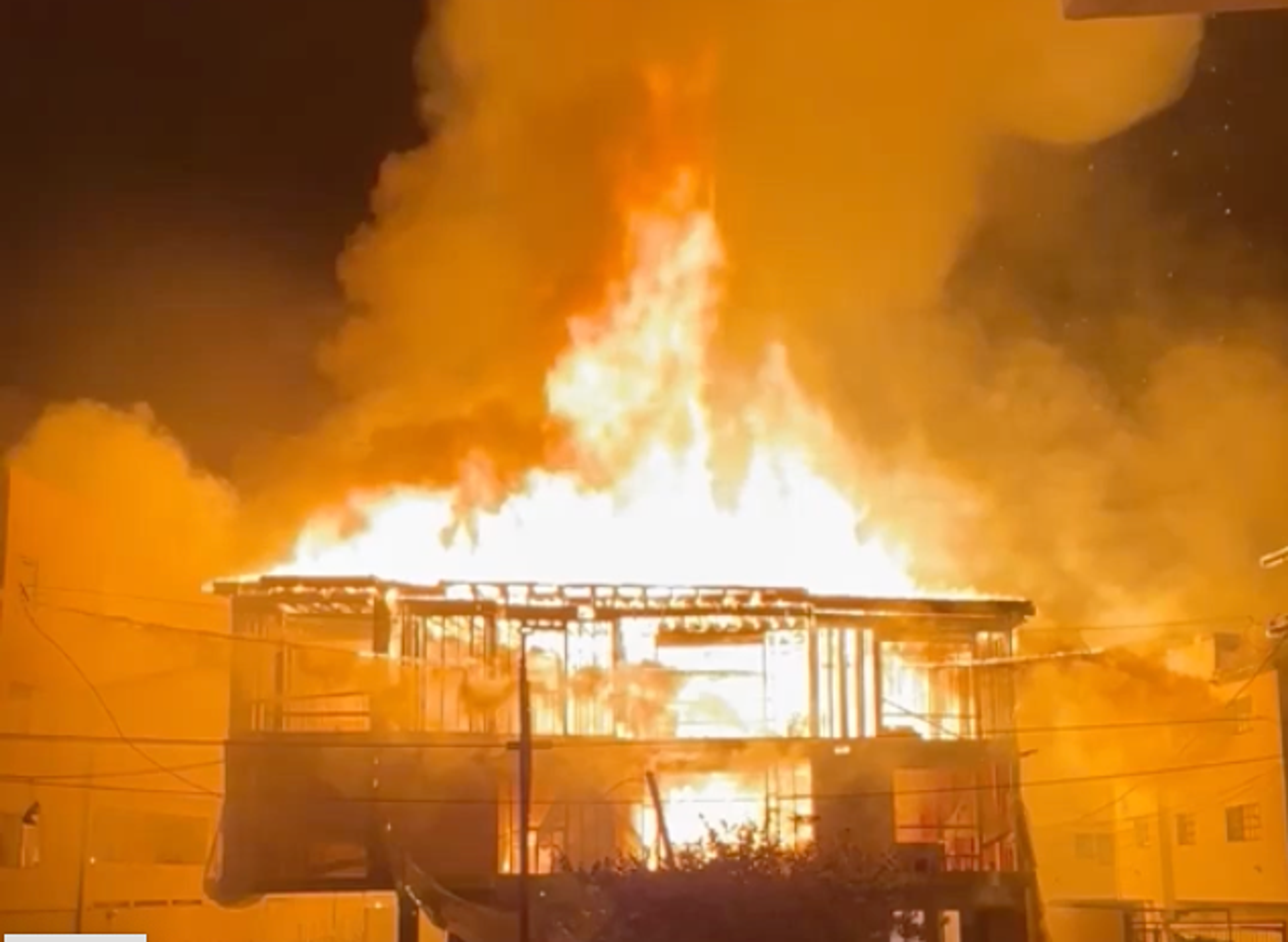 877 N. Bunker Hill Ave., an unfinished apartment building, burning down on 9/13/24.