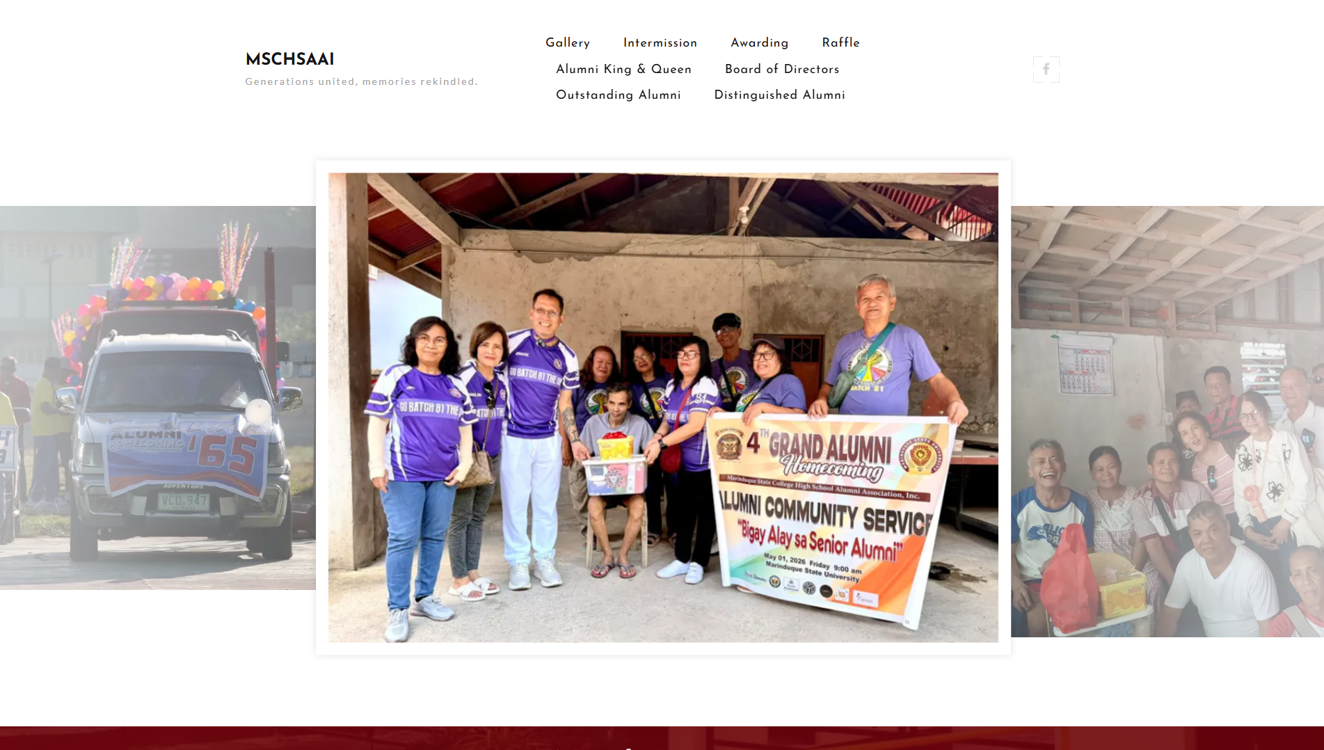MSCHSAAI photo gallery showing alumni parade floats and homecoming event celebrations