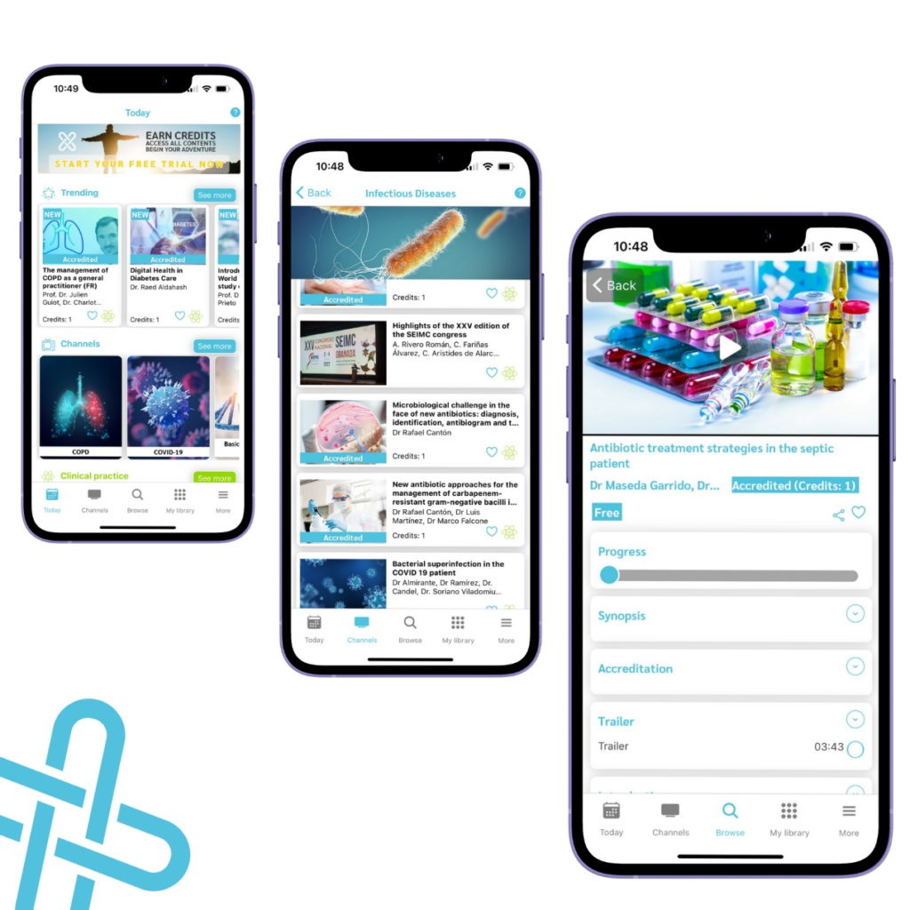 3 mobile devices with Xpeer courses