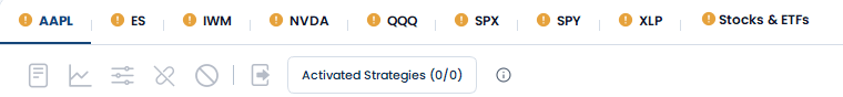 Screenshot der OptionsApp, Auswahl und Aktivierung von Underlyings: Darstellung im Dashboard und in der Konfiguration