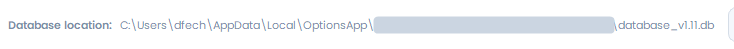 Screenshot der OptionsApp, Wie kann ich meine Sessions speichern oder ein Backup machen?: Manuelle Backups einrichten