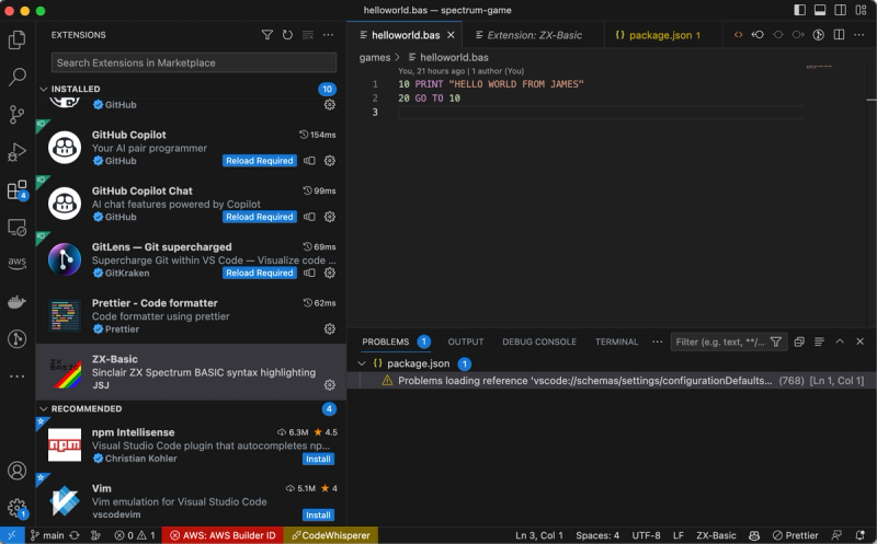 Coding with a ZX Spectrum with VS Code - Part 1 | Blog.