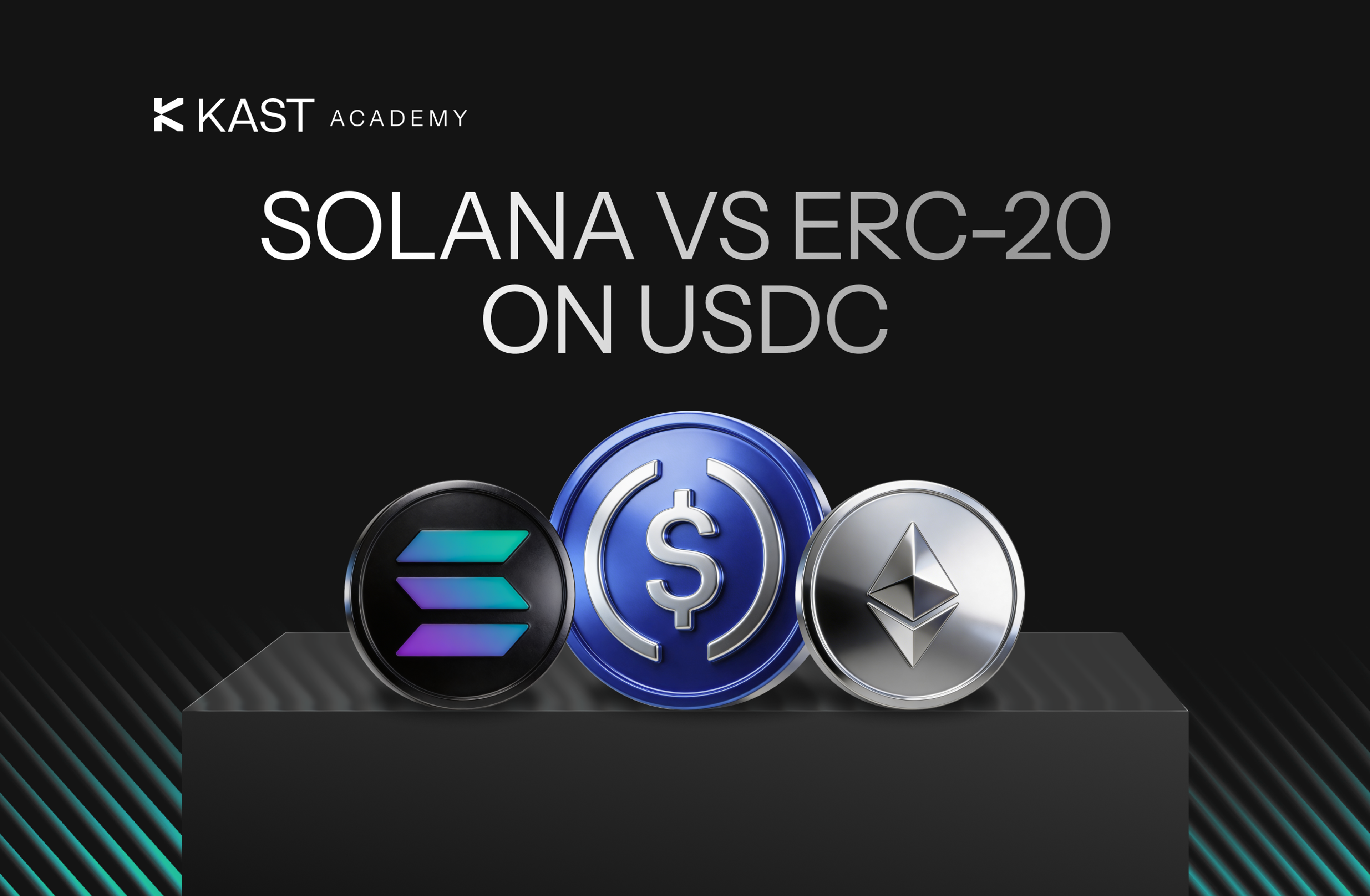 Featured illustration for “USDC on Solana vs USDC on Ethereum (ERC-20): Key Differences Explained”