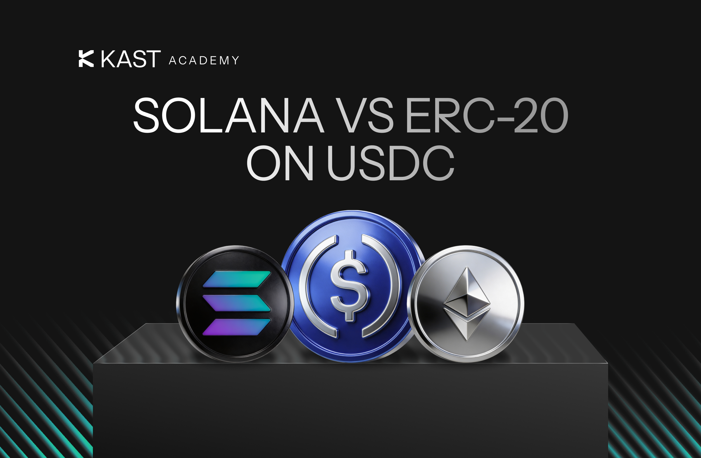 Featured illustration for “USDC on Solana vs USDC on Ethereum (ERC-20): Key Differences Explained”