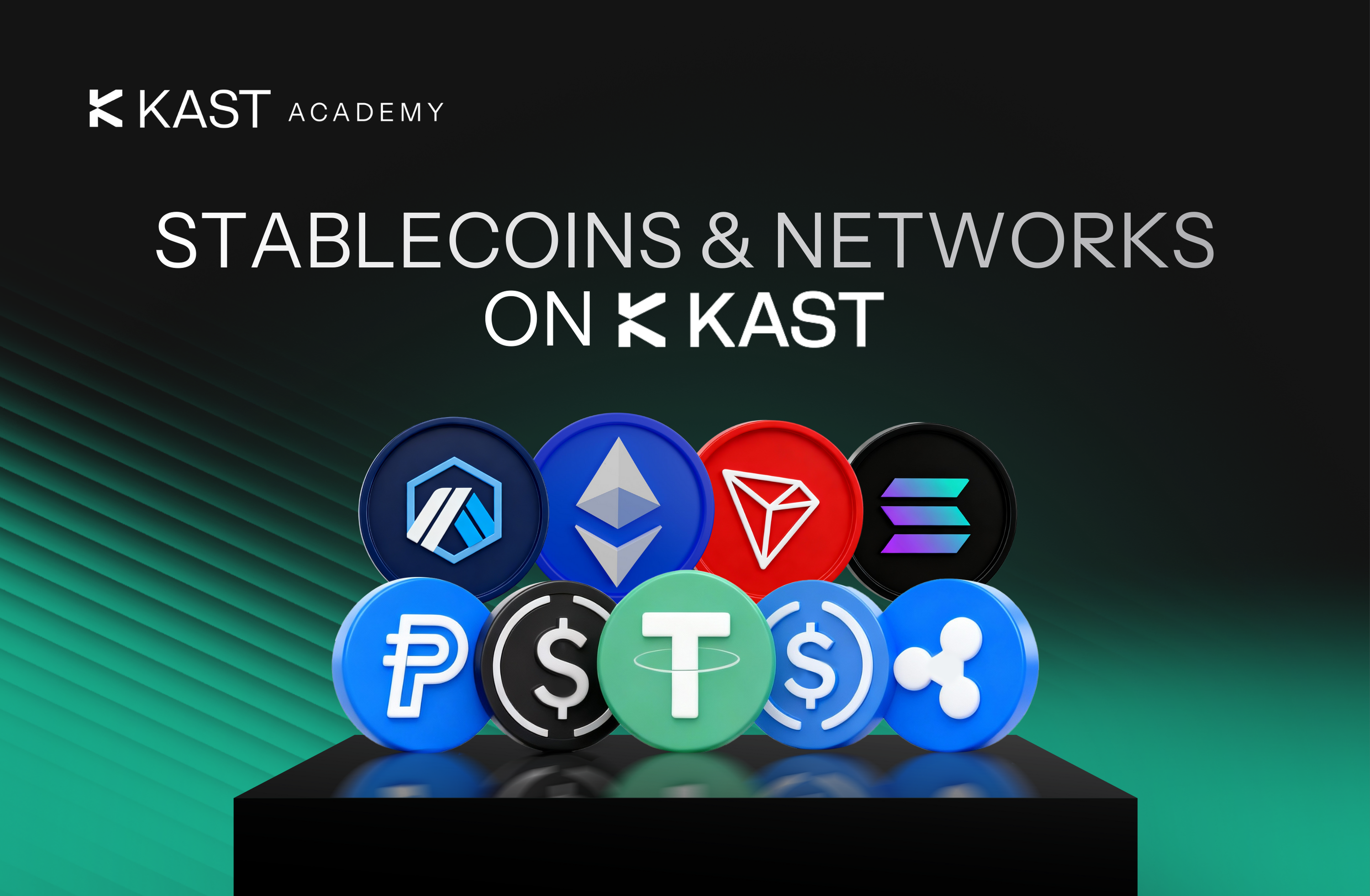 Featured illustration for “What Stablecoins And Networks Are Supported By KAST?”