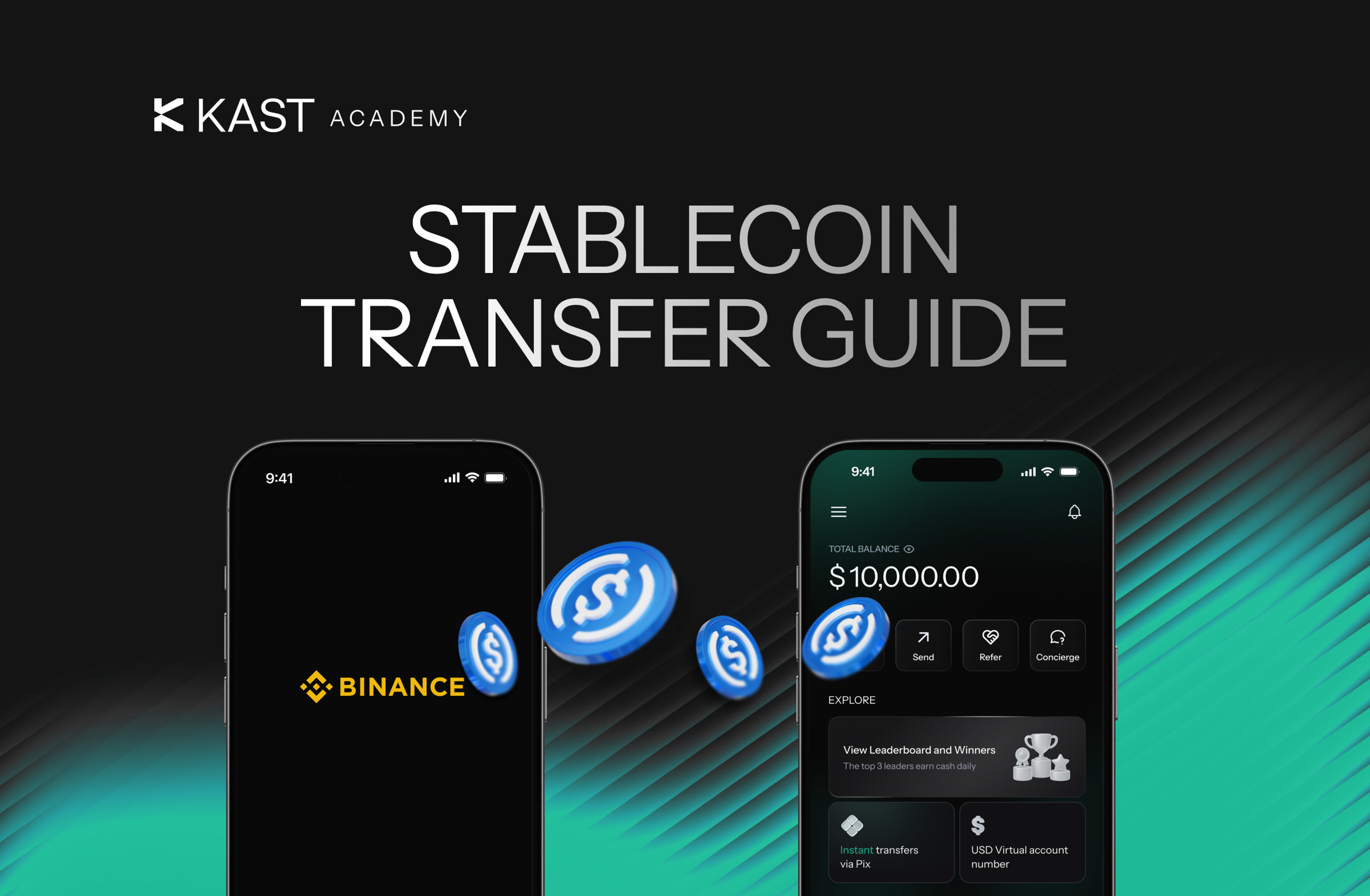 Featured illustration for “Move Stablecoins From KAST to Binance, Step by Step”