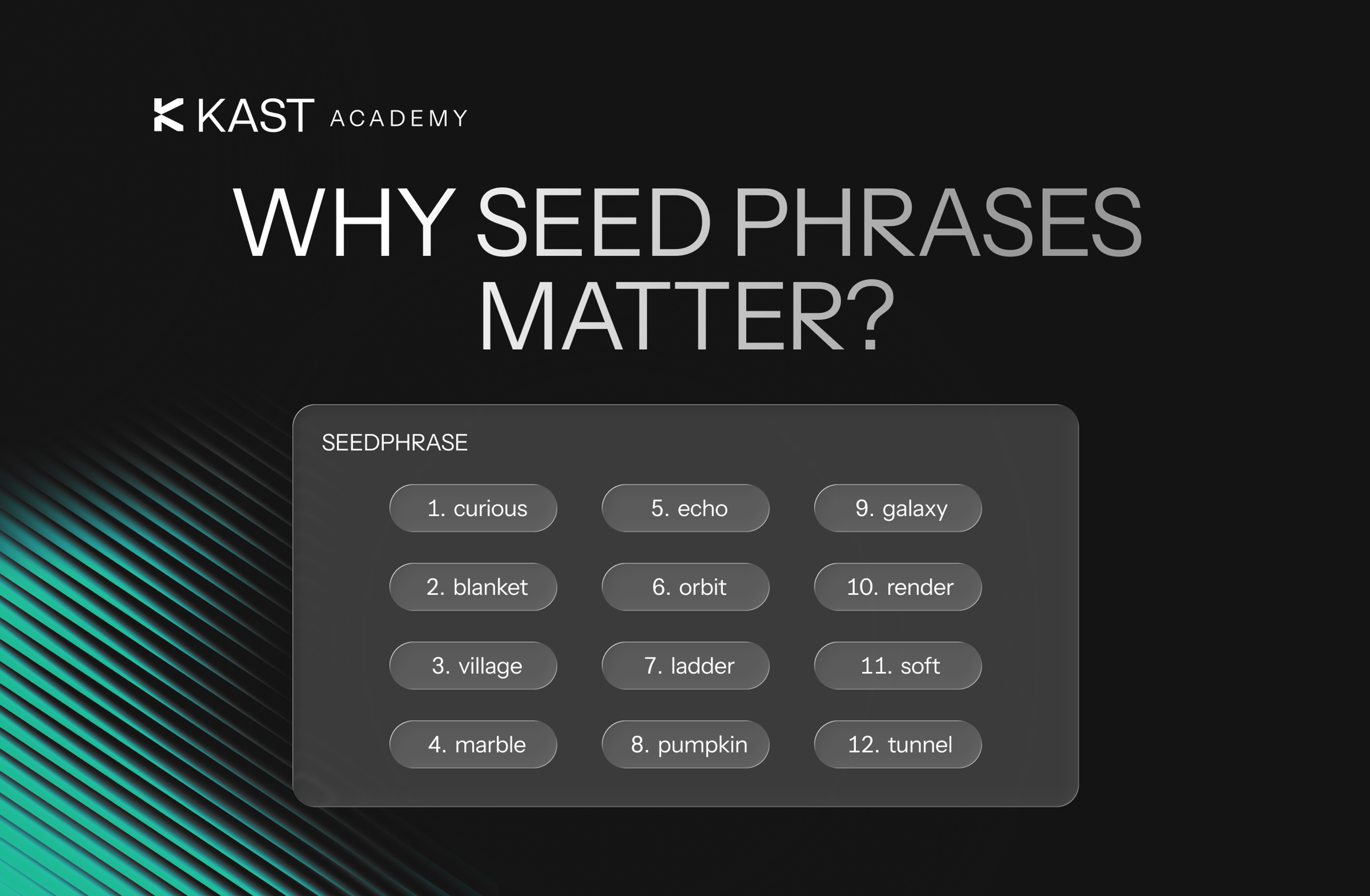 Featured illustration for “Seed Phrases Explained: Why KAST Handles the Keys for You”