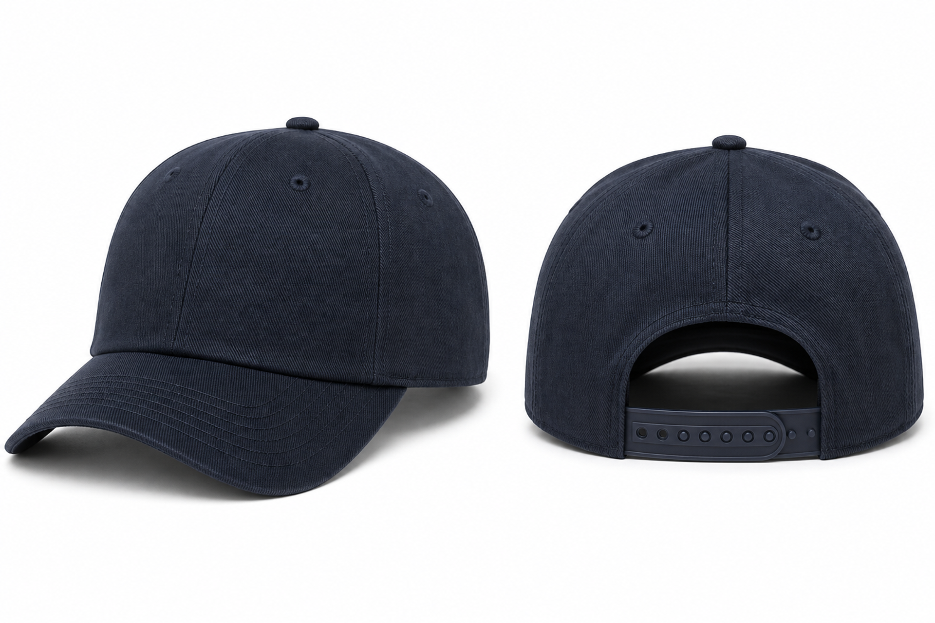 6P MCU navy cap with snapback closure
