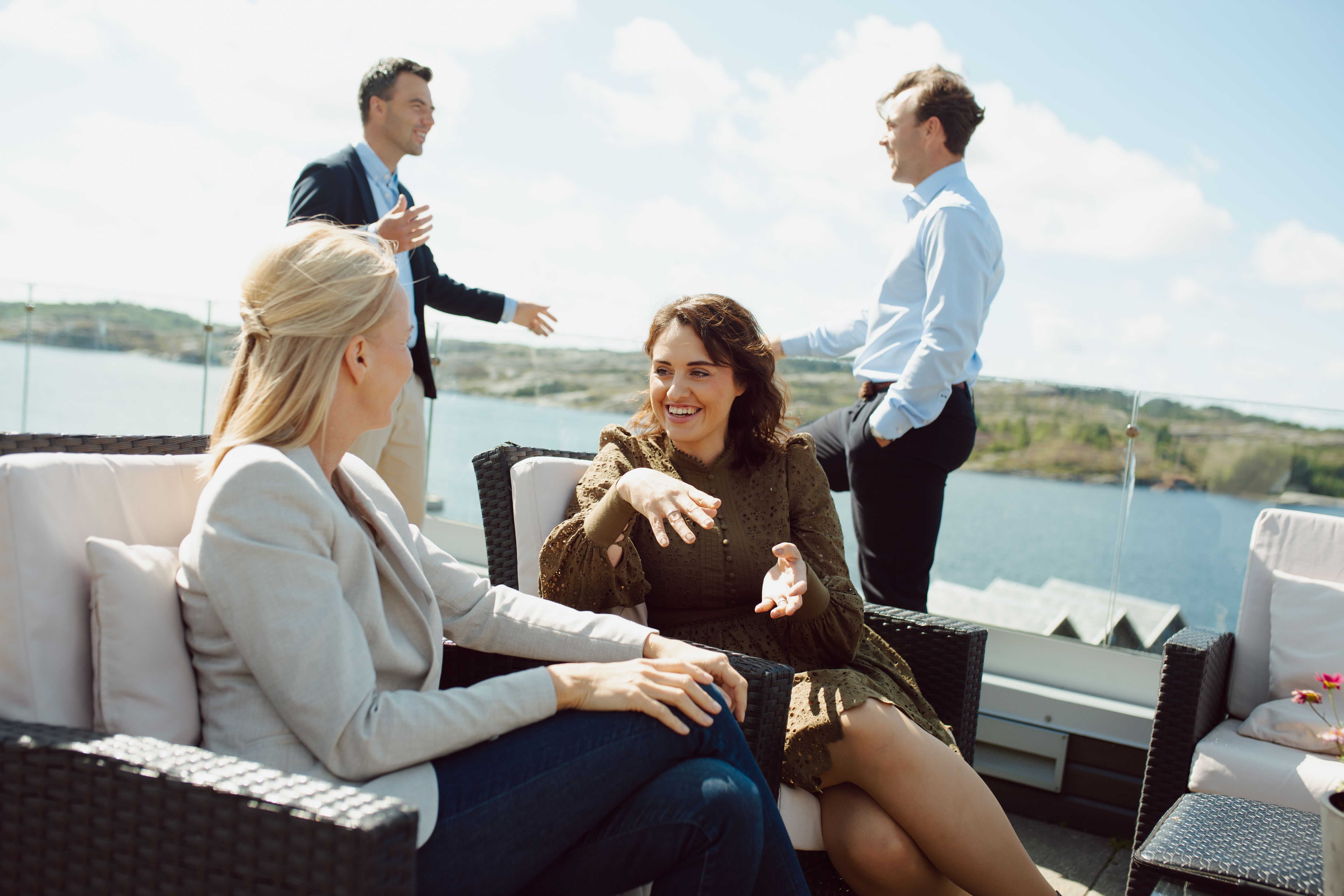 Spa department with sea view and colleagues