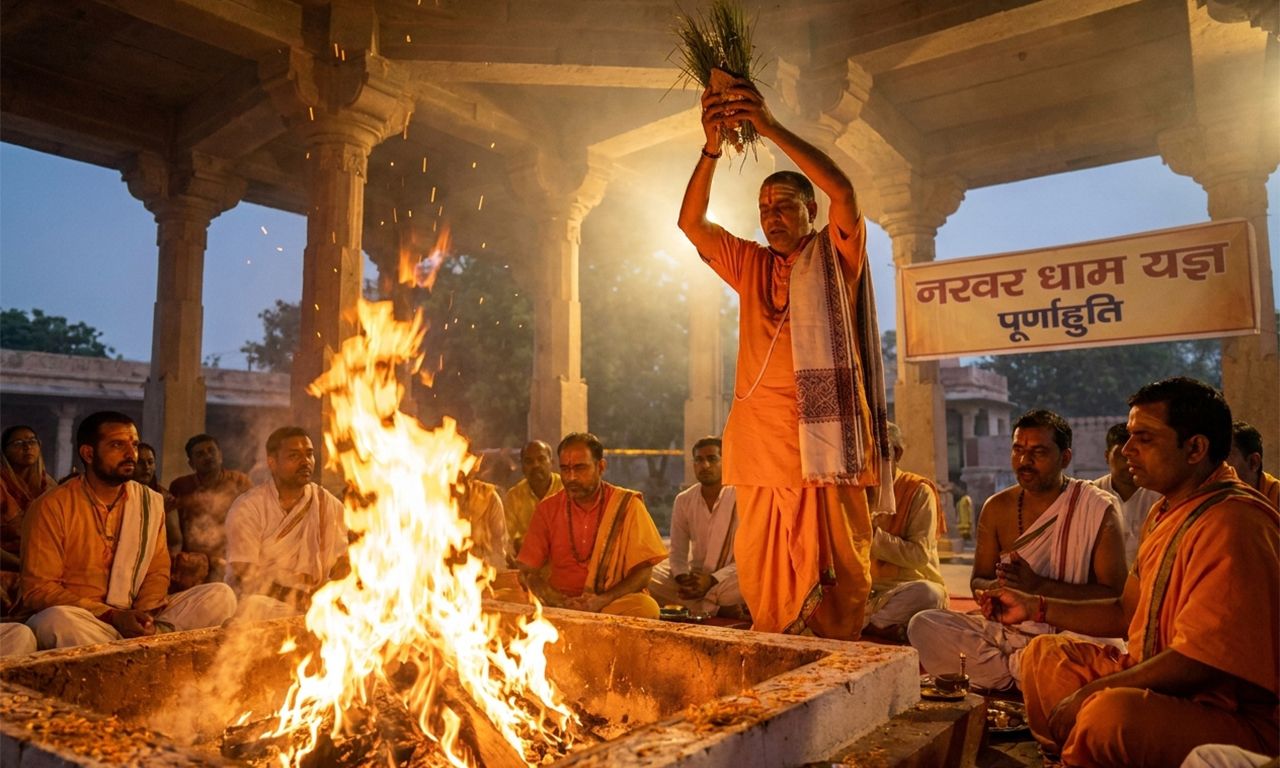 What Yagya Purusha Means and Why He Is Invoked at the Purnahuti - SiddhiStar Narwar Dham Parampara