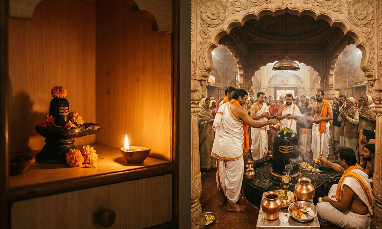 Sawan Rudrabhishek at Home vs Online from Narwar Dham - SiddhiStar Narwar Dham Parampara