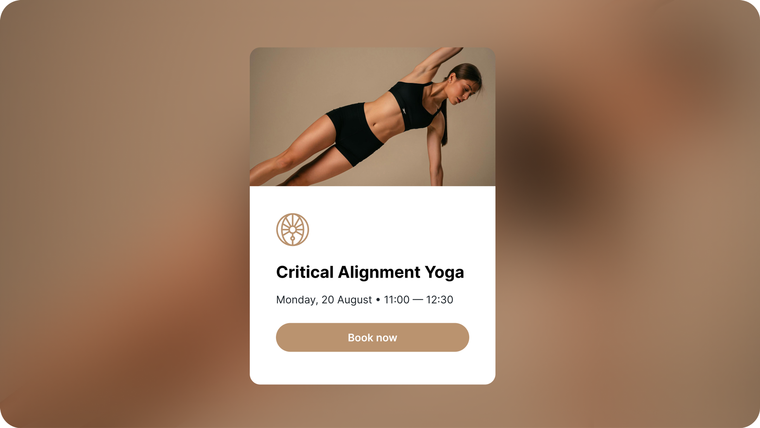Yoga class card with logo
