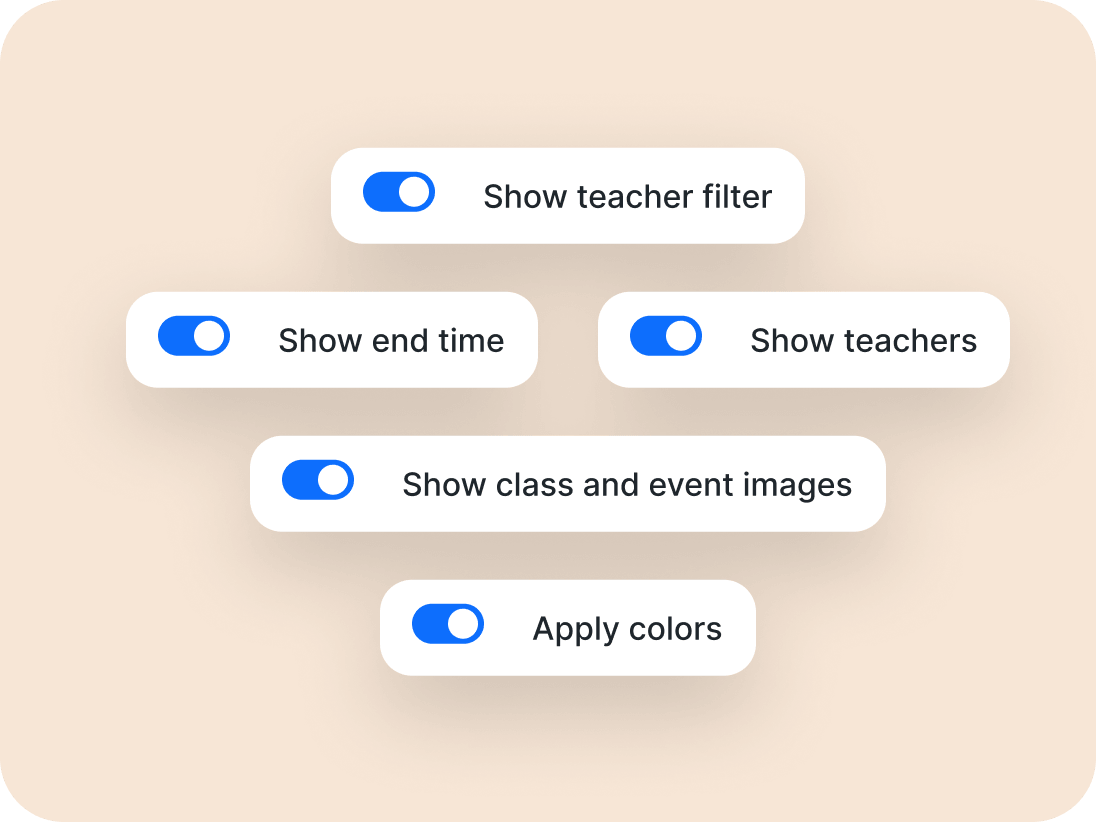 schedule integration button options