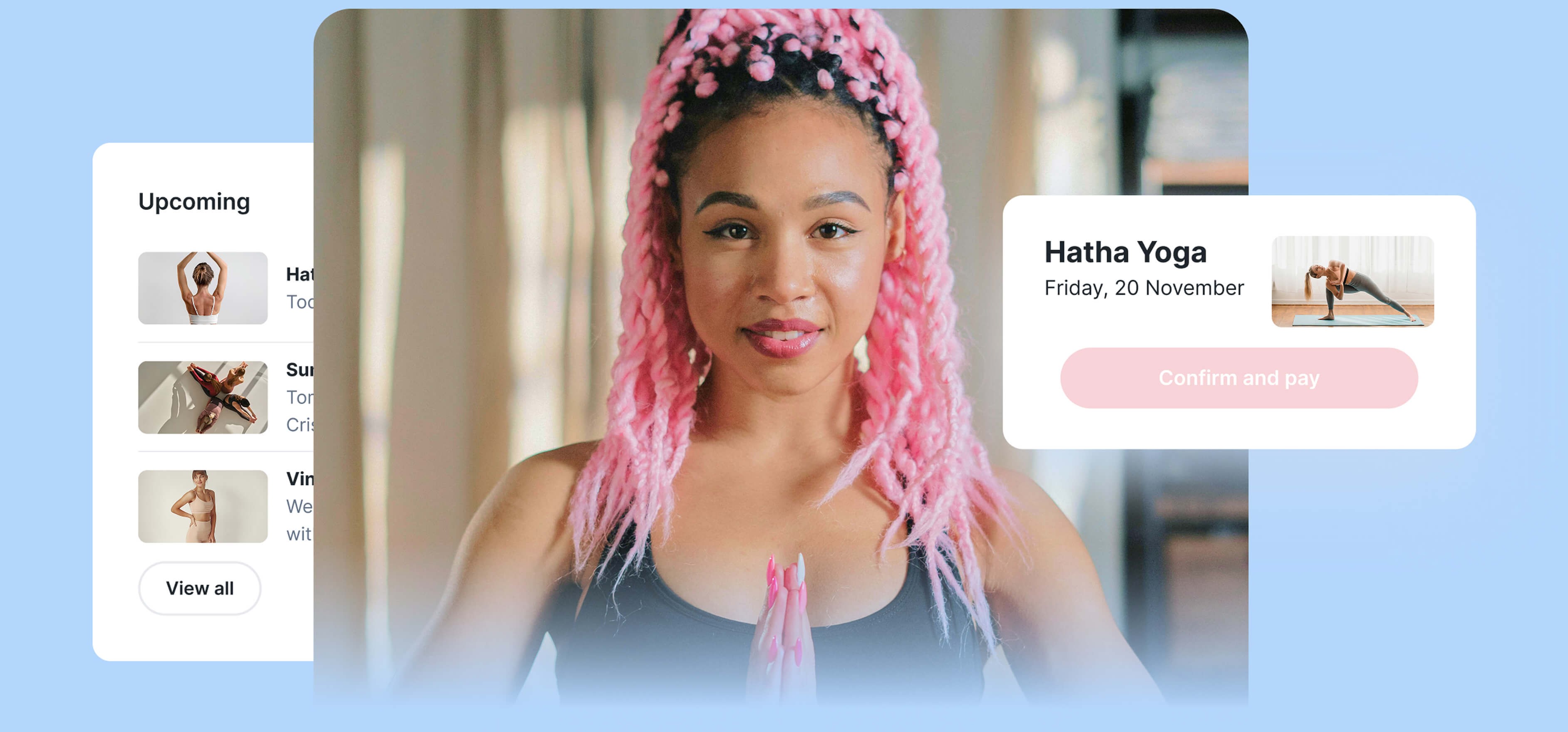 Intuitive yoga class booking experience for students (yogis) and teachers
